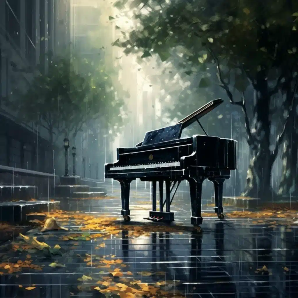 Relaxing  music with rain and piano