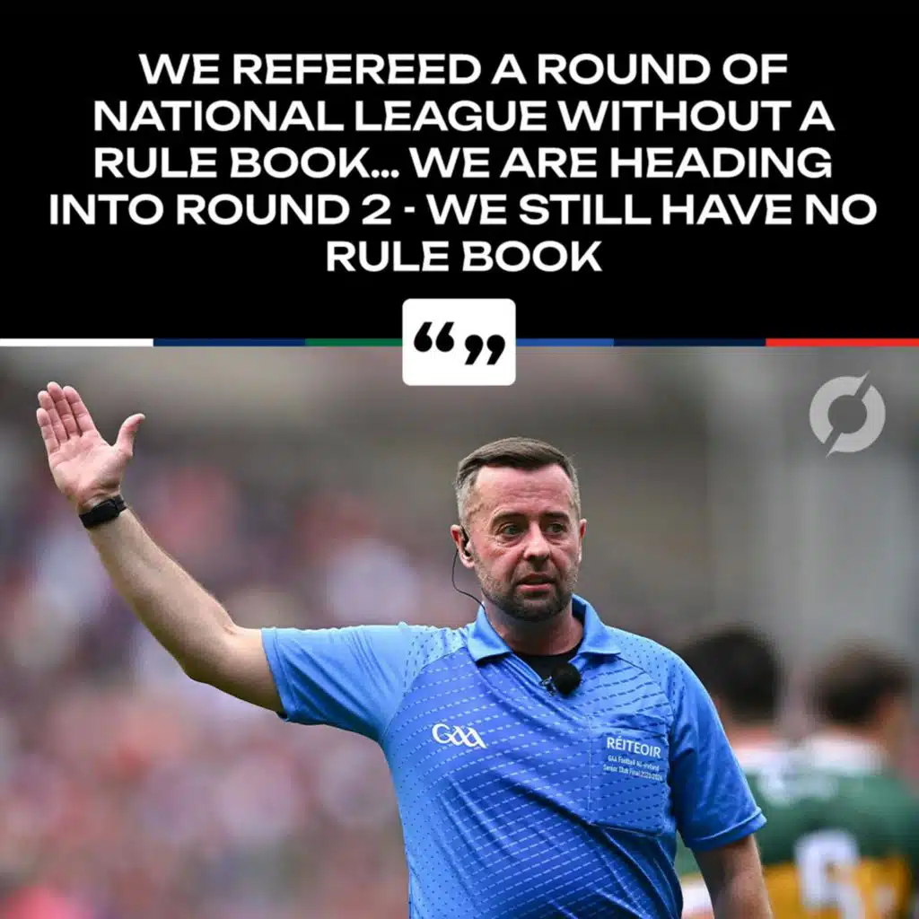 DAVID GOUGH: We refereed a round of National League without a rule book… We are heading into Round 2- we still have no rule book'