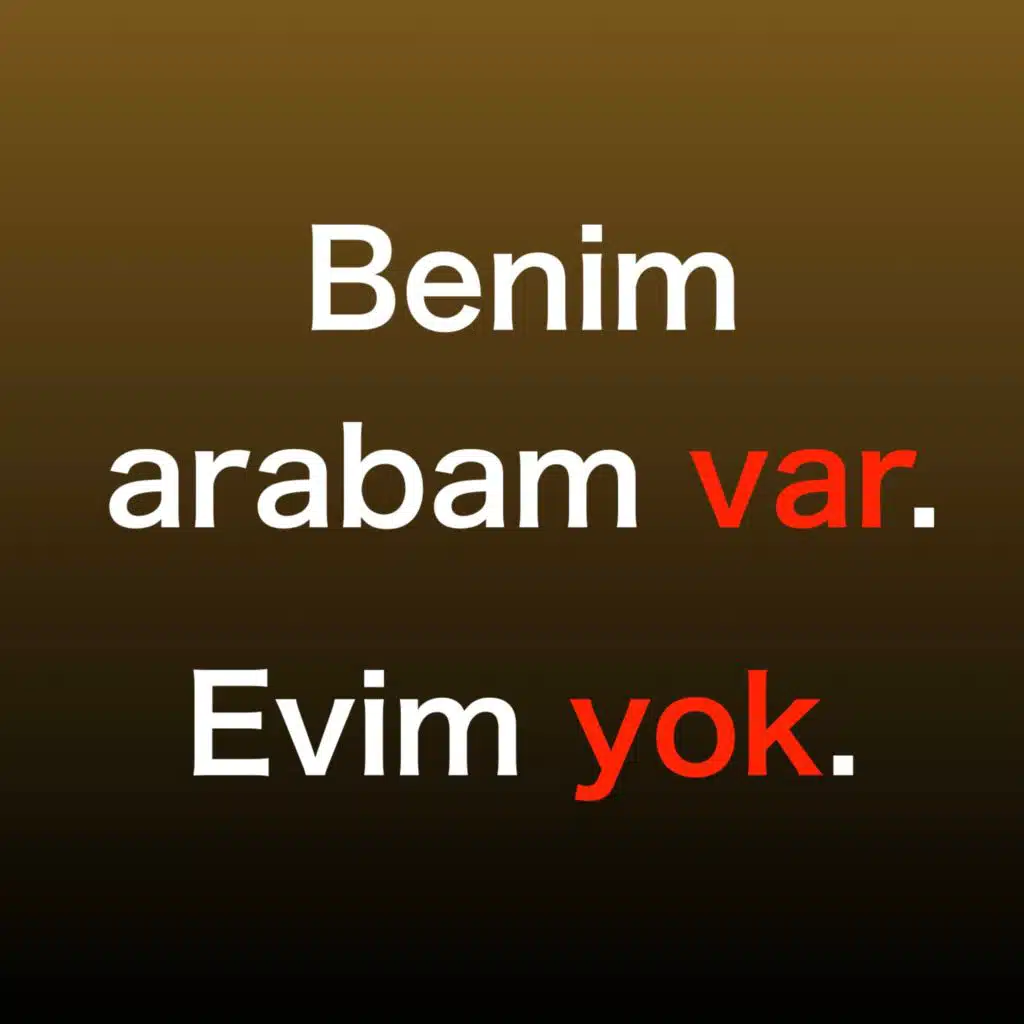How to say “I have” and “I do not have” in Turkish