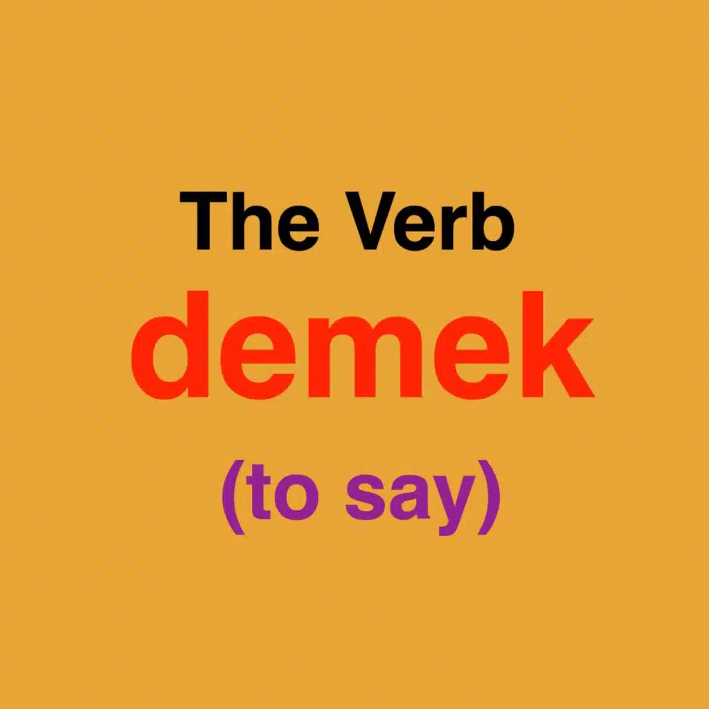 The verb "demek" (to say) in Turkish