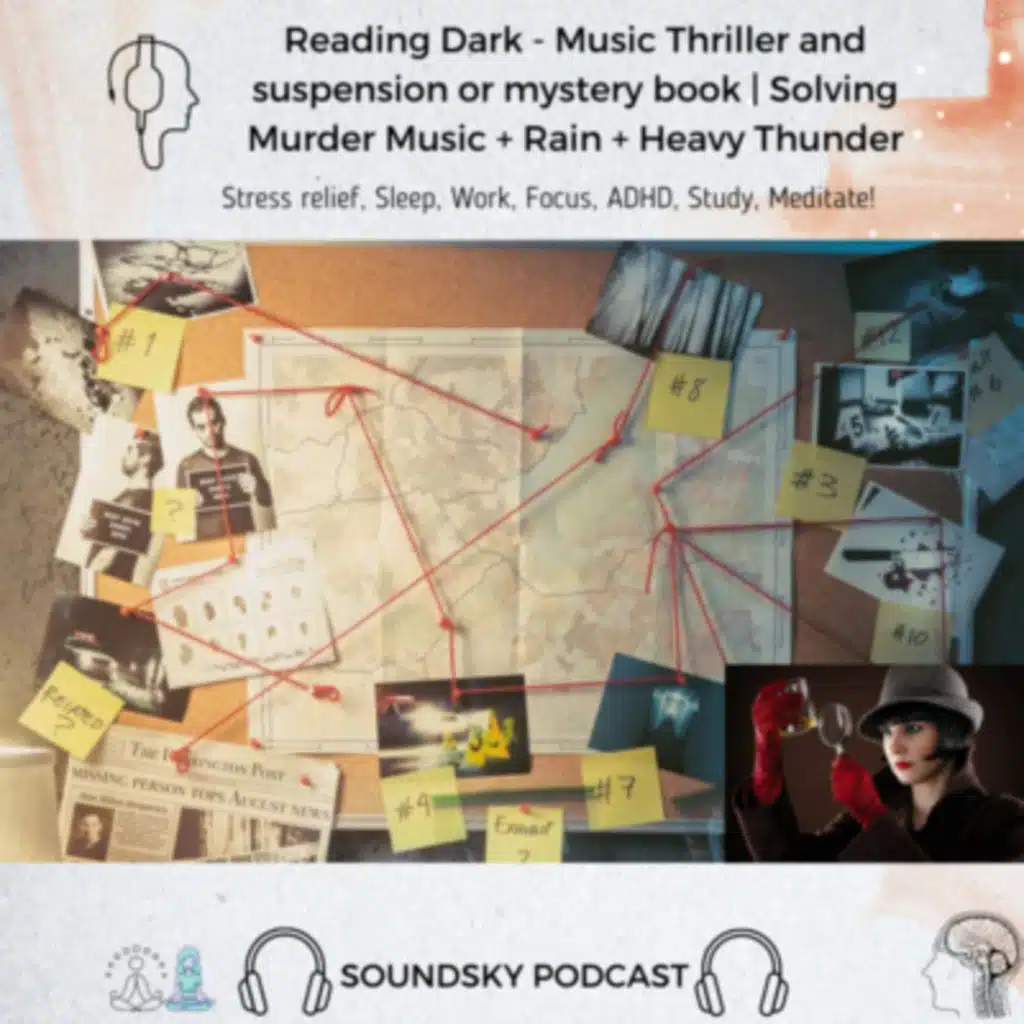 107. Reading Music Thriller and suspension or Mystery book | Solving Mystery Music + Rain + Heavy Thunder | Soundsky RWS