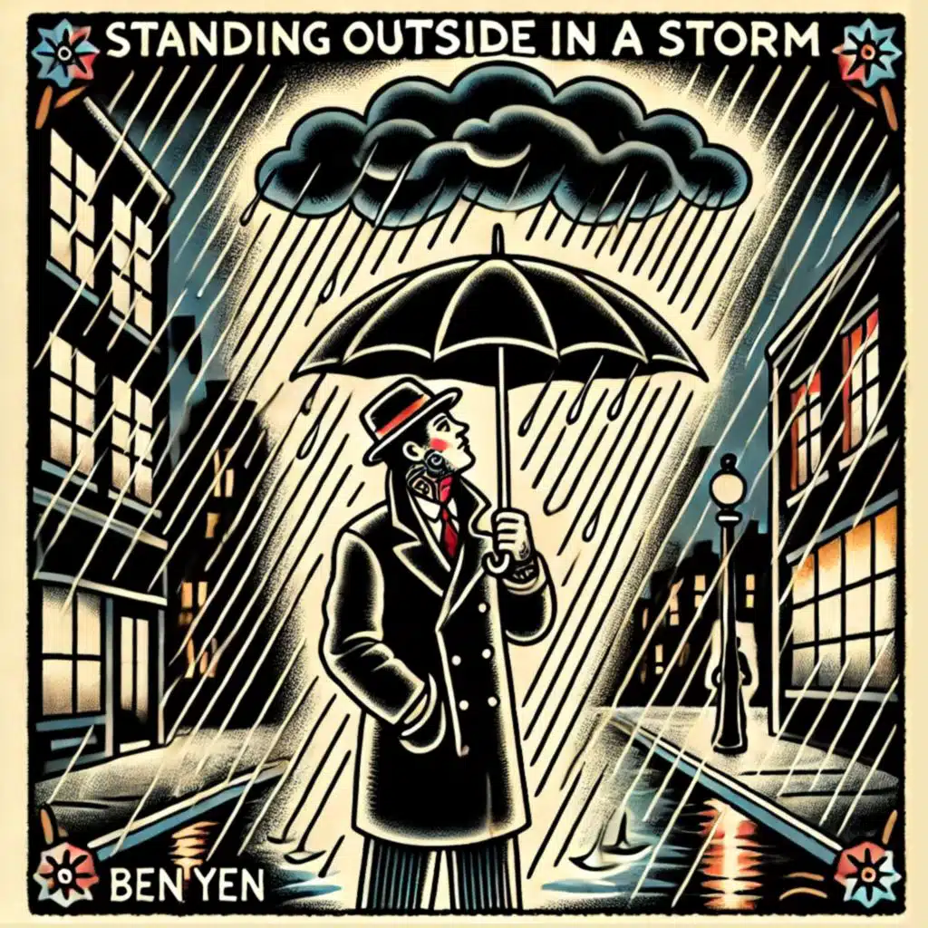 STANDING OUTSIDE IN A STORM
