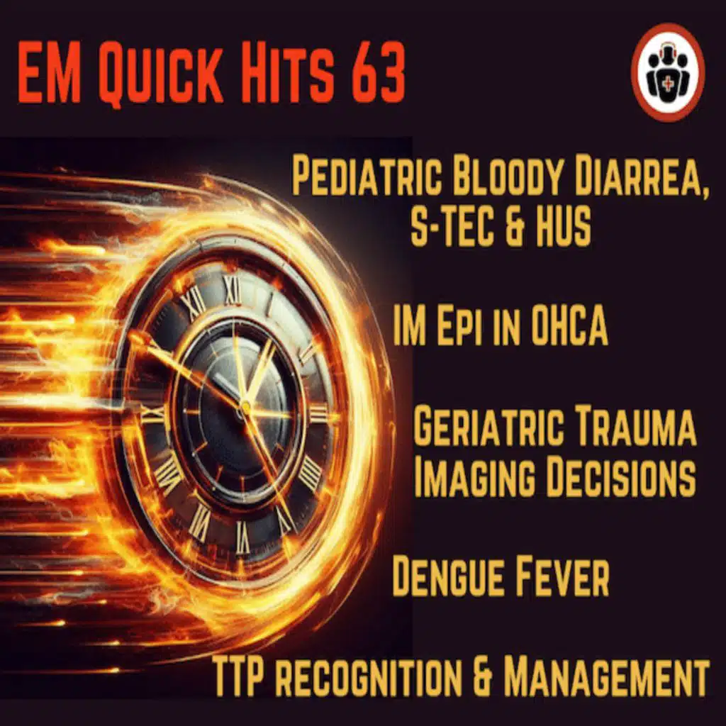 EM Quick Hits 63 S-TEC and HUS, IM Epinephrine in OHCA, Dengue, Geriatric Trauma Imaging, TTP
