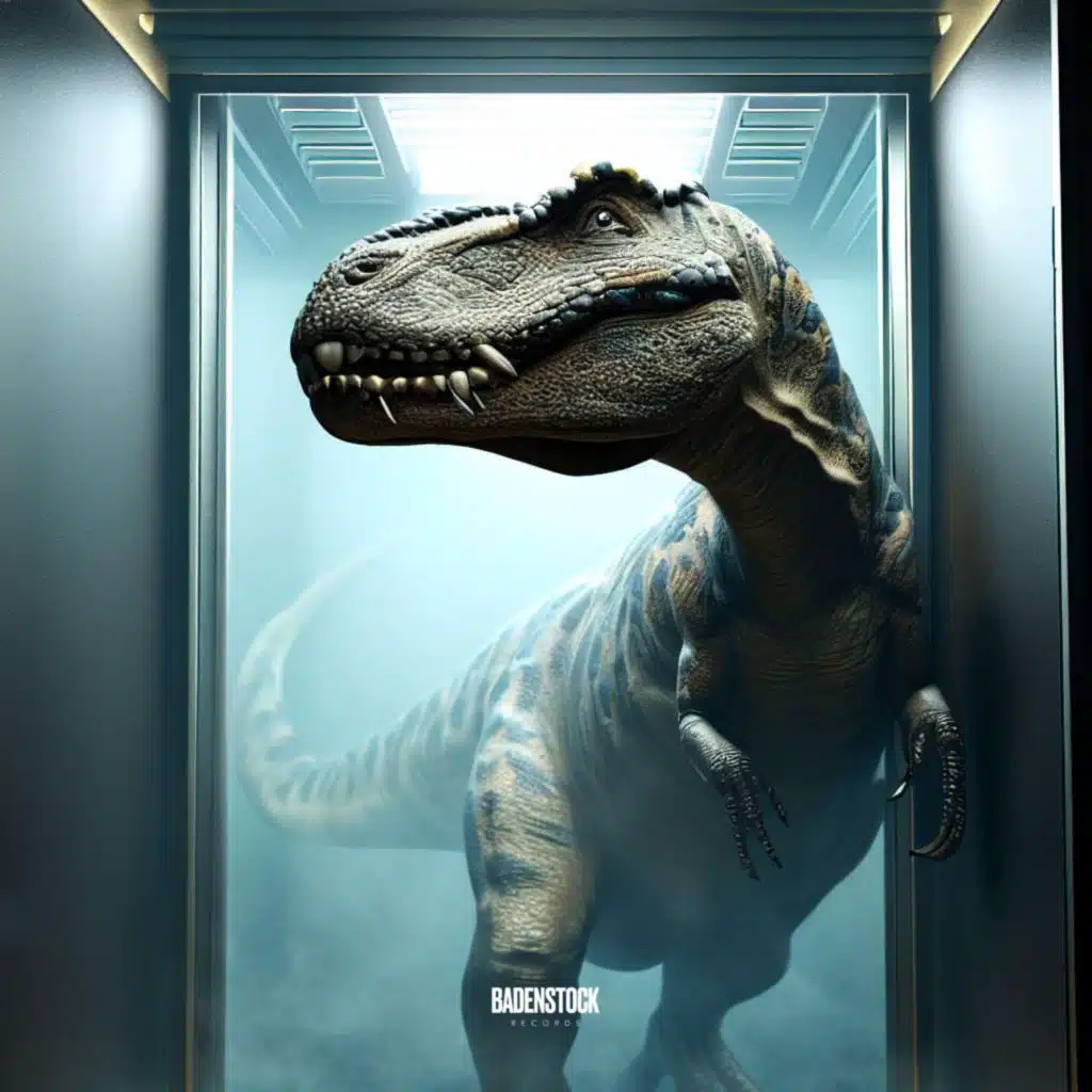 Dino in Elevator