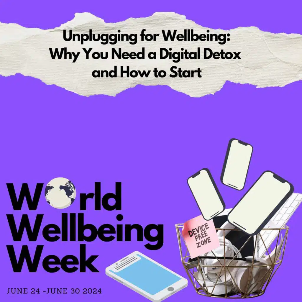 Unplugging for Wellbeing: Why You Need a Digital Detox and How to Start. 7 Day Program for World Wellbeing Week. Day 6