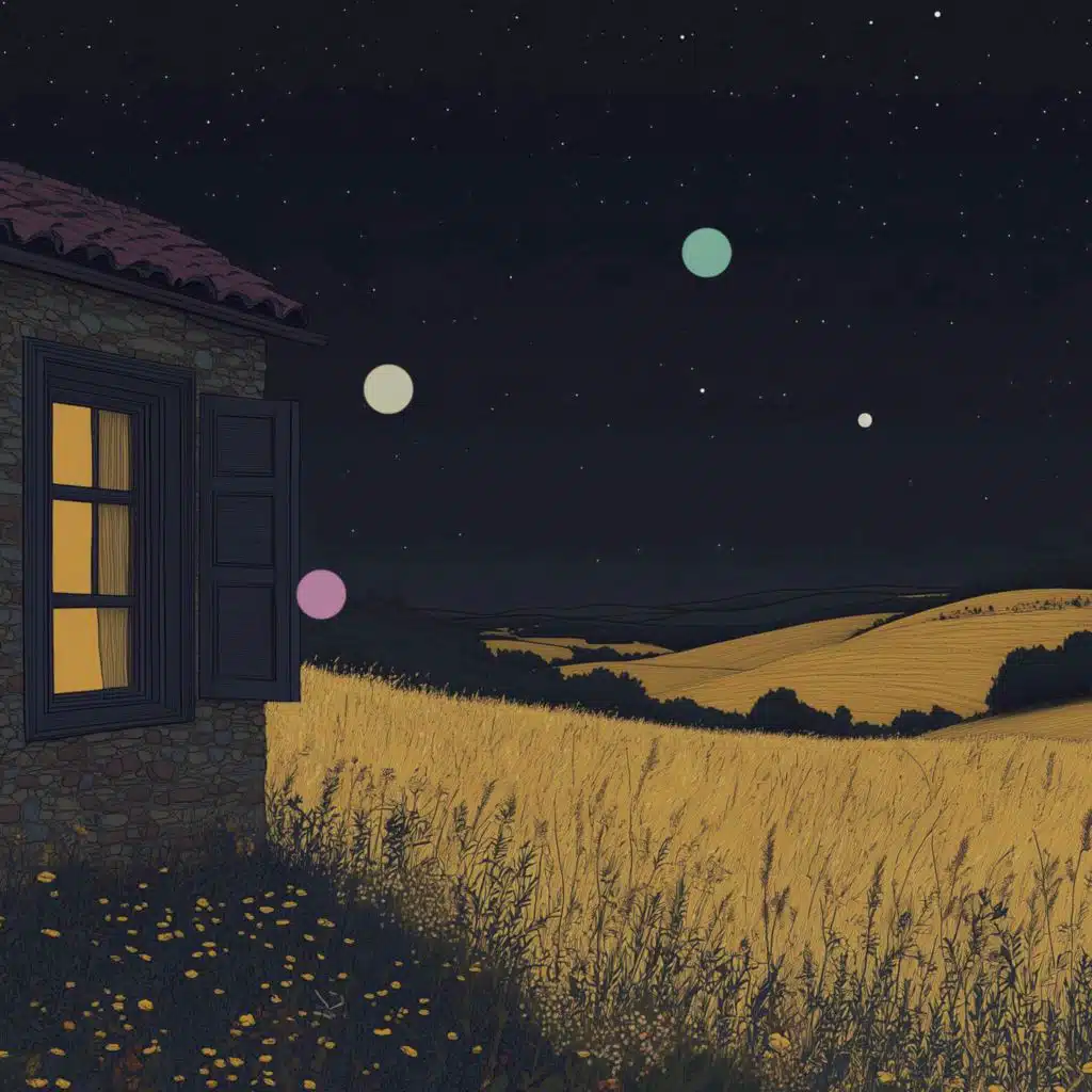 حقول الريف المنعشة بالرياح | أجواء ليلية للتركيز والنوم العميق