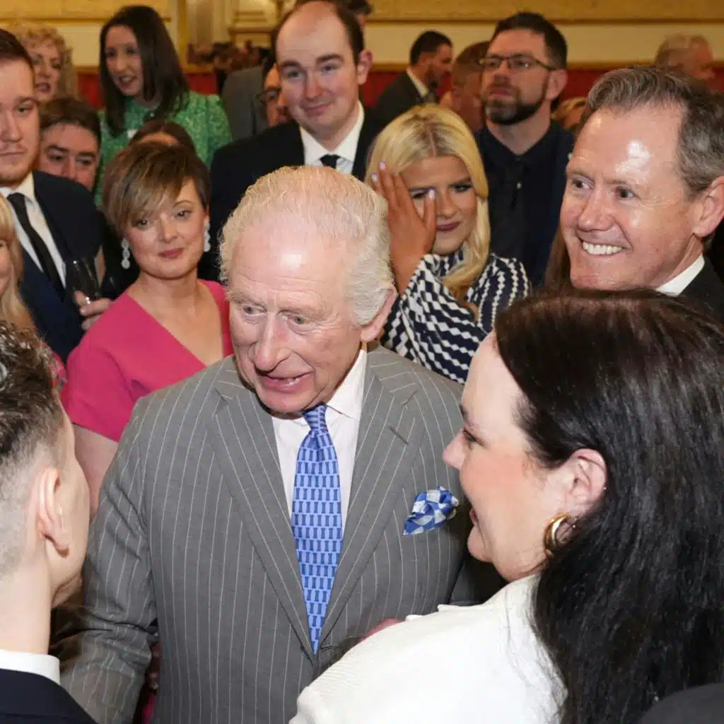 Meeting the King for bubbly at Buckingham Palace