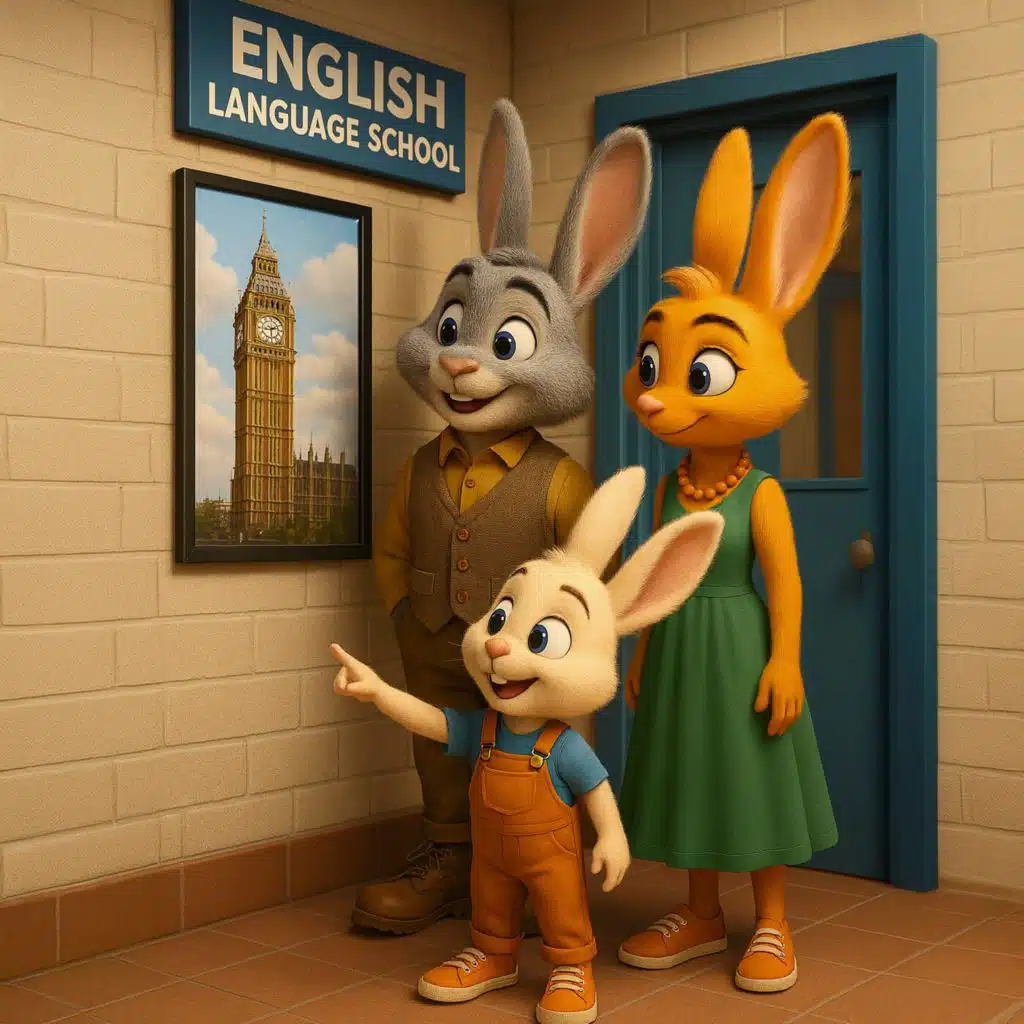 Petit Lapin apprend l'anglais