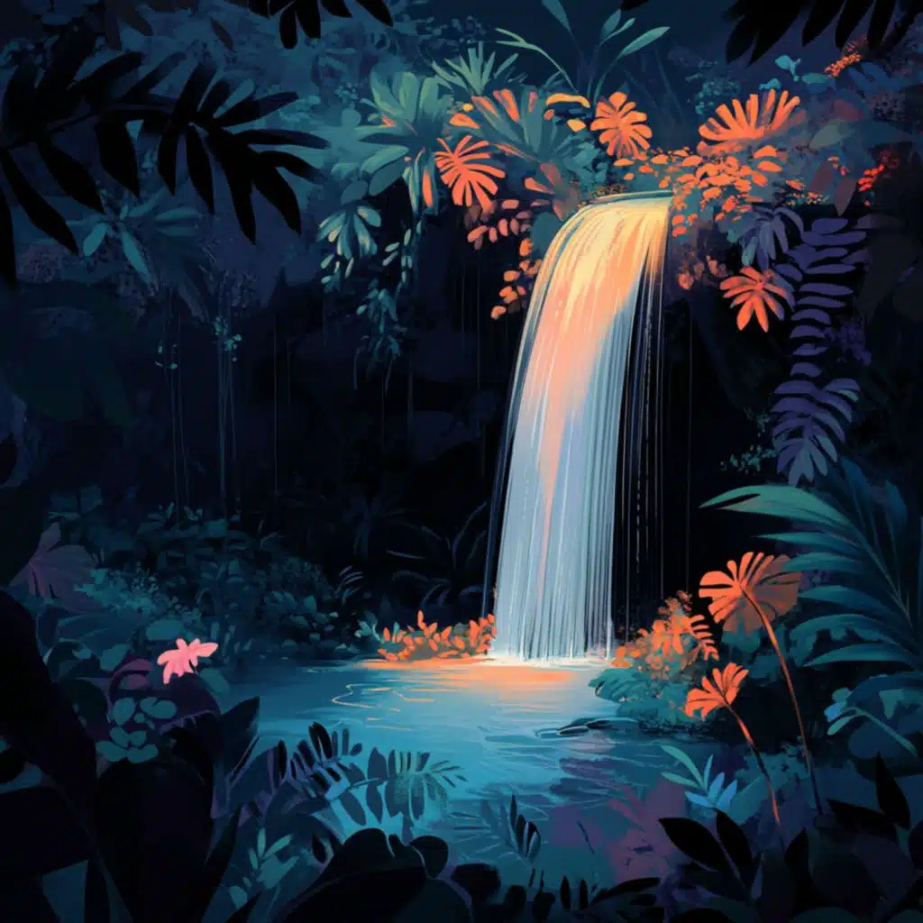 Hidden Waterfall in the Jungle | Calming Water and Forest Sounds for Relaxation