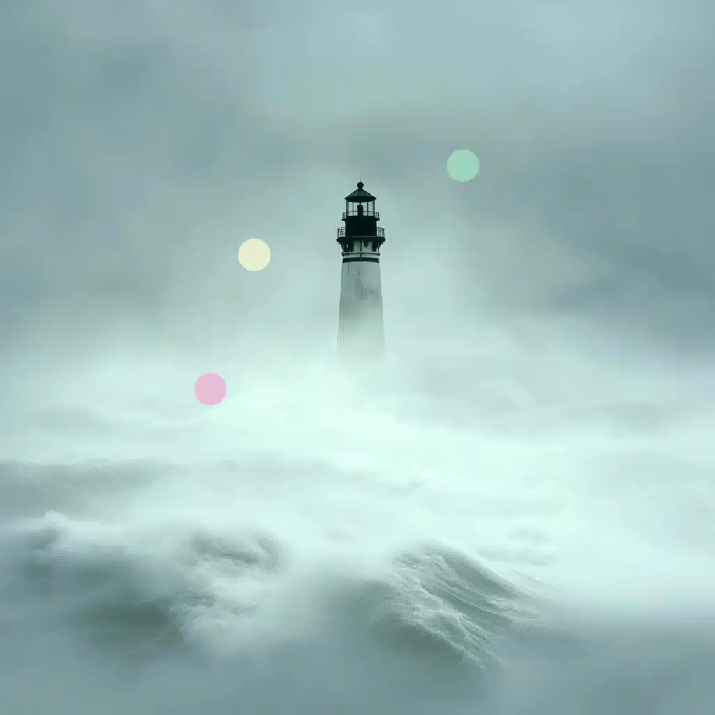 منارة في العاصفة | أمواج البحر والمطر لنوم عميق واسترخاء