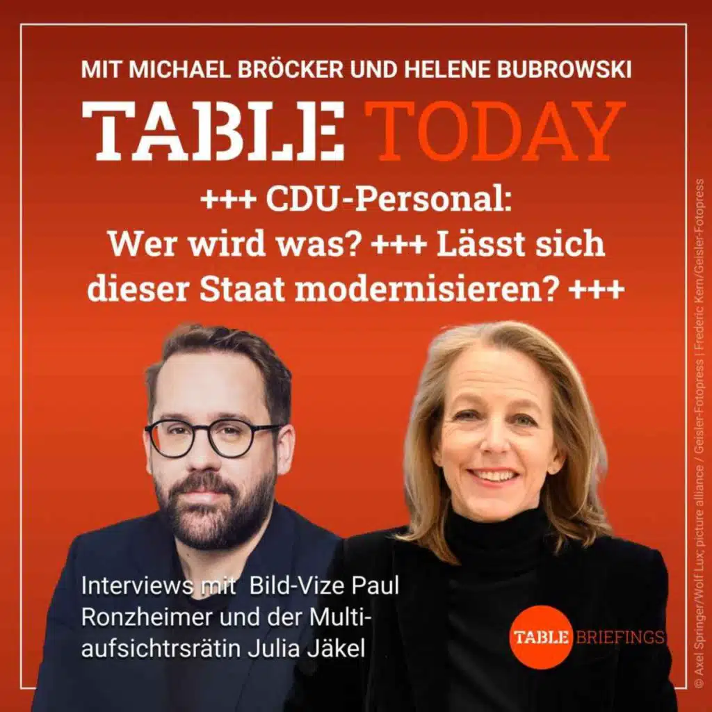 +++CDU-Personal: Wer wird was?+++Lässt sich dieser Staat modernisieren?+++