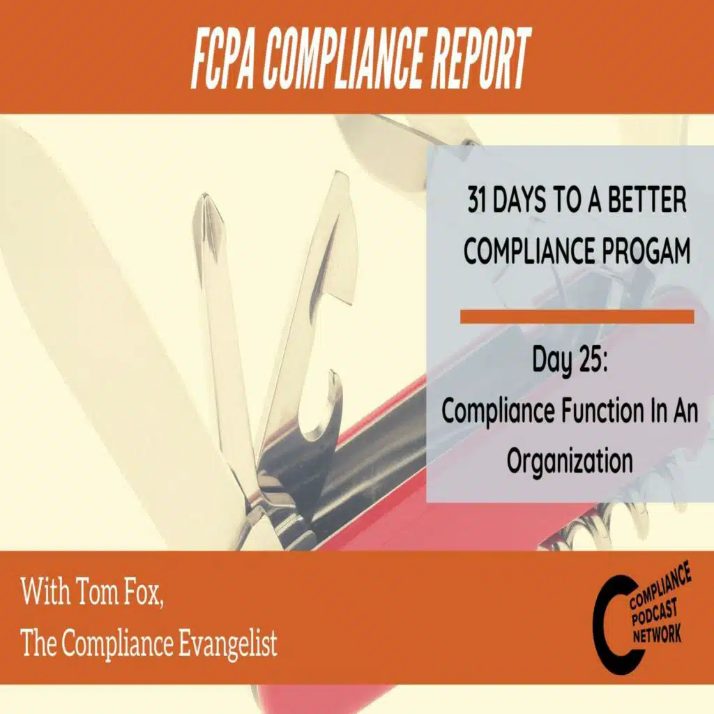 Day 25 | Compliance function in an organization