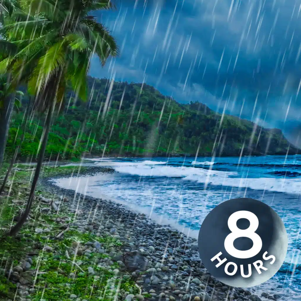 Rainy Day & Ocean Waves for Deep Sleep | 8 Hour Ocean & Rain Sounds