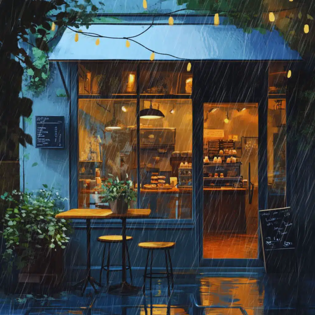 Cozy Coffee Shop on a Rainy Day