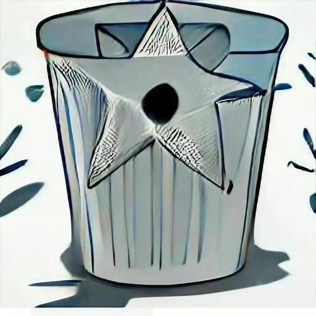 une étoile à la poubelle