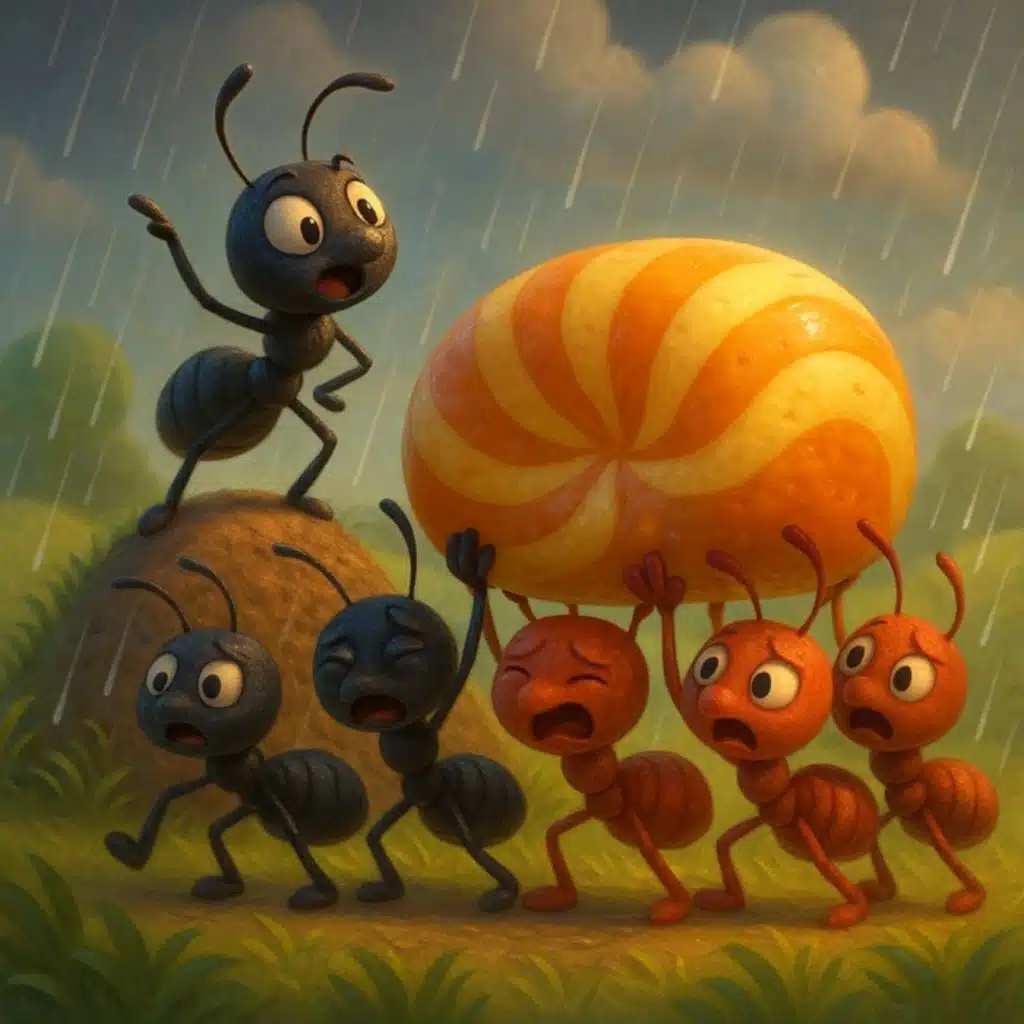 قصص روضة الأطفال: مغامرة النمل الأسود والنمل الأحمر