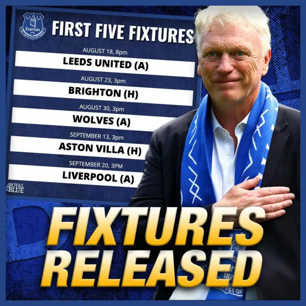 Everton Premier League 25/26 fixtures confirmed