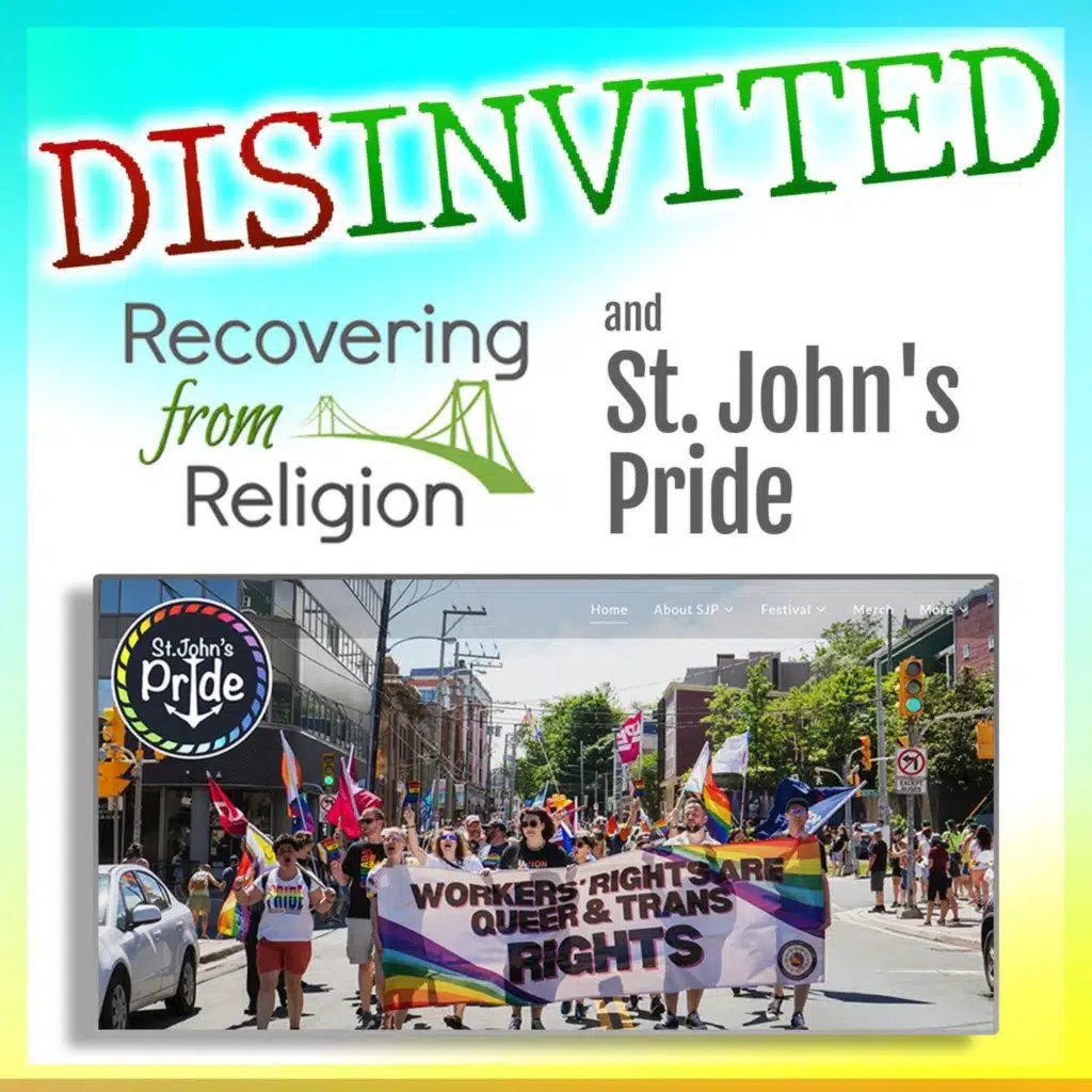 DISINVITED: Recovering From Religion and St. John's Pride