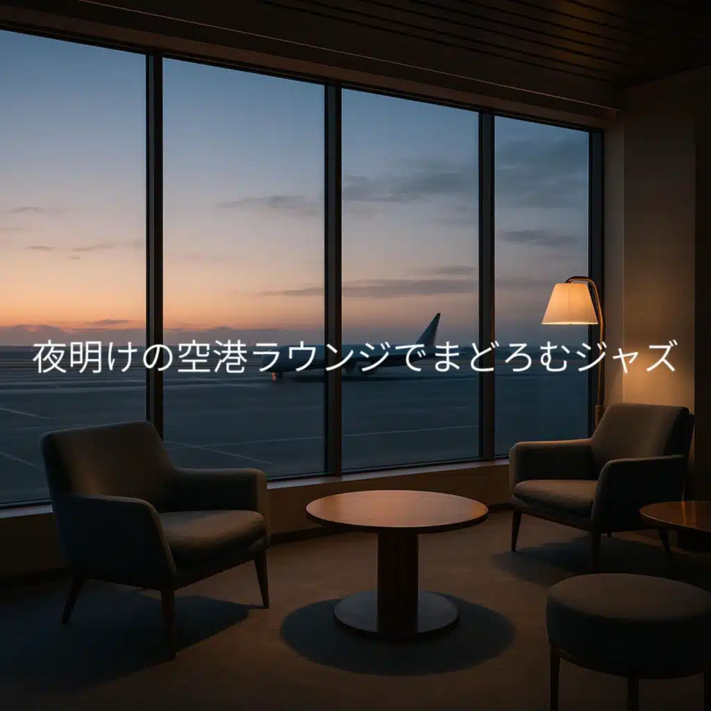 夜明けの空港ラウンジでまどろむジャズ