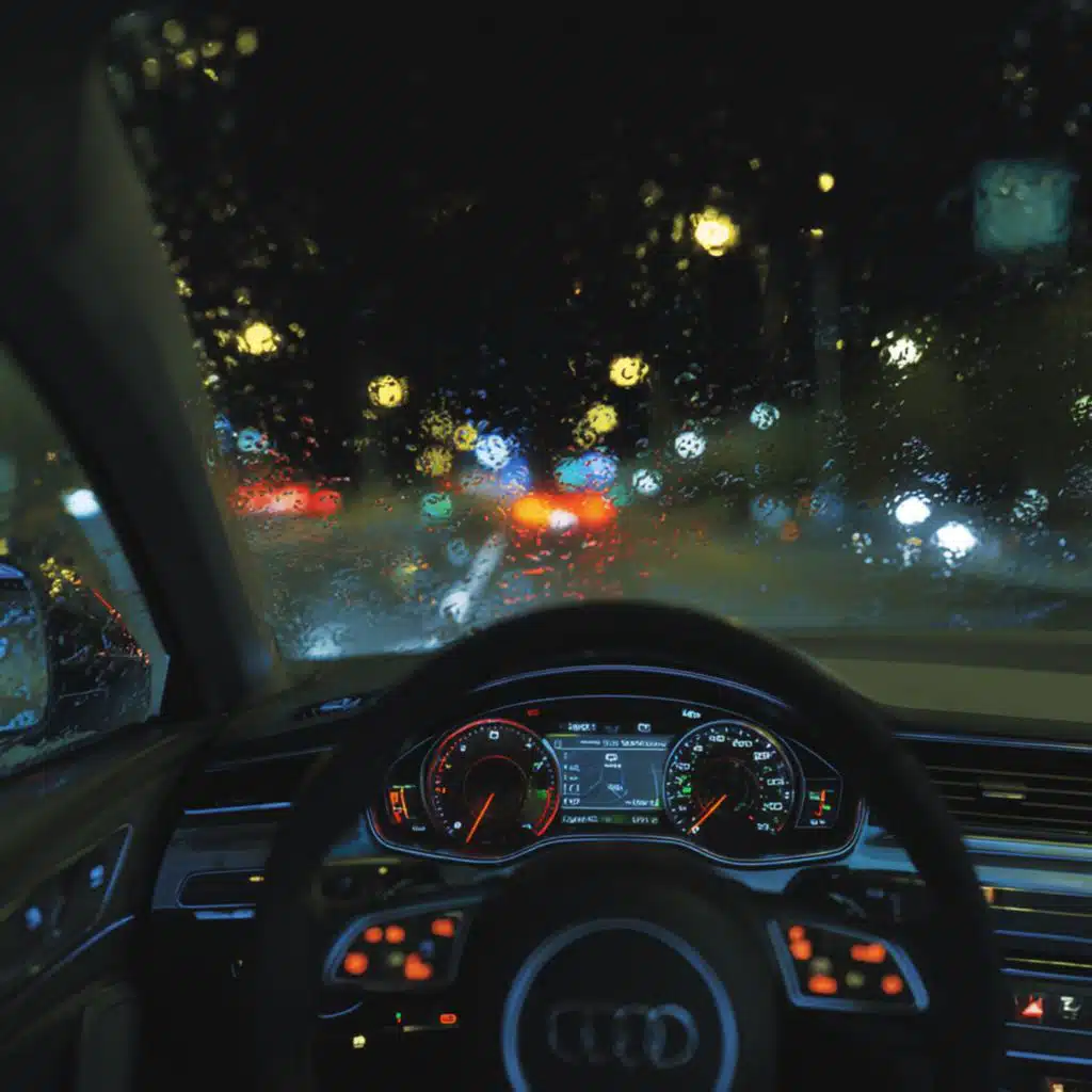 Pov Drive Night in the Rain
