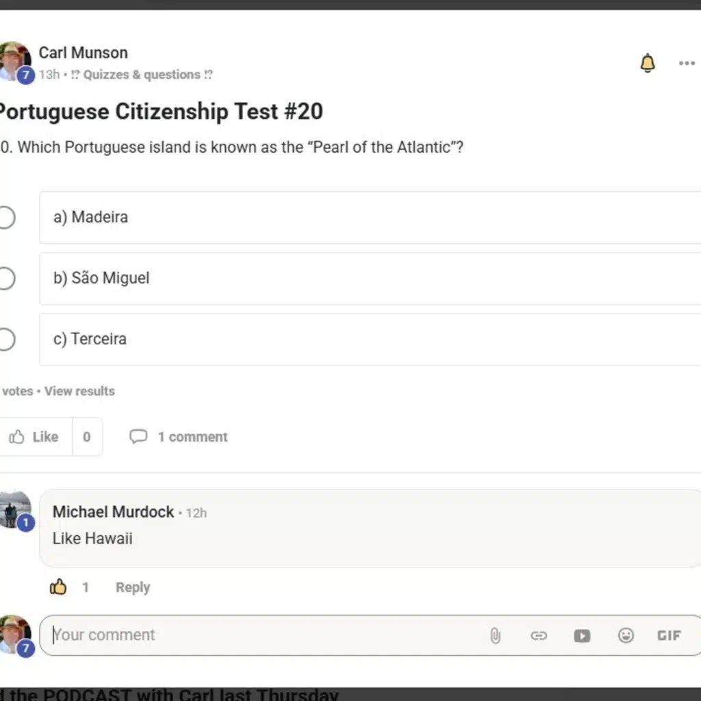 "Pearl of the Atlantic"? - The Portugal Club Portuguese Citizenship Test #20 #portugal #citizenship #test