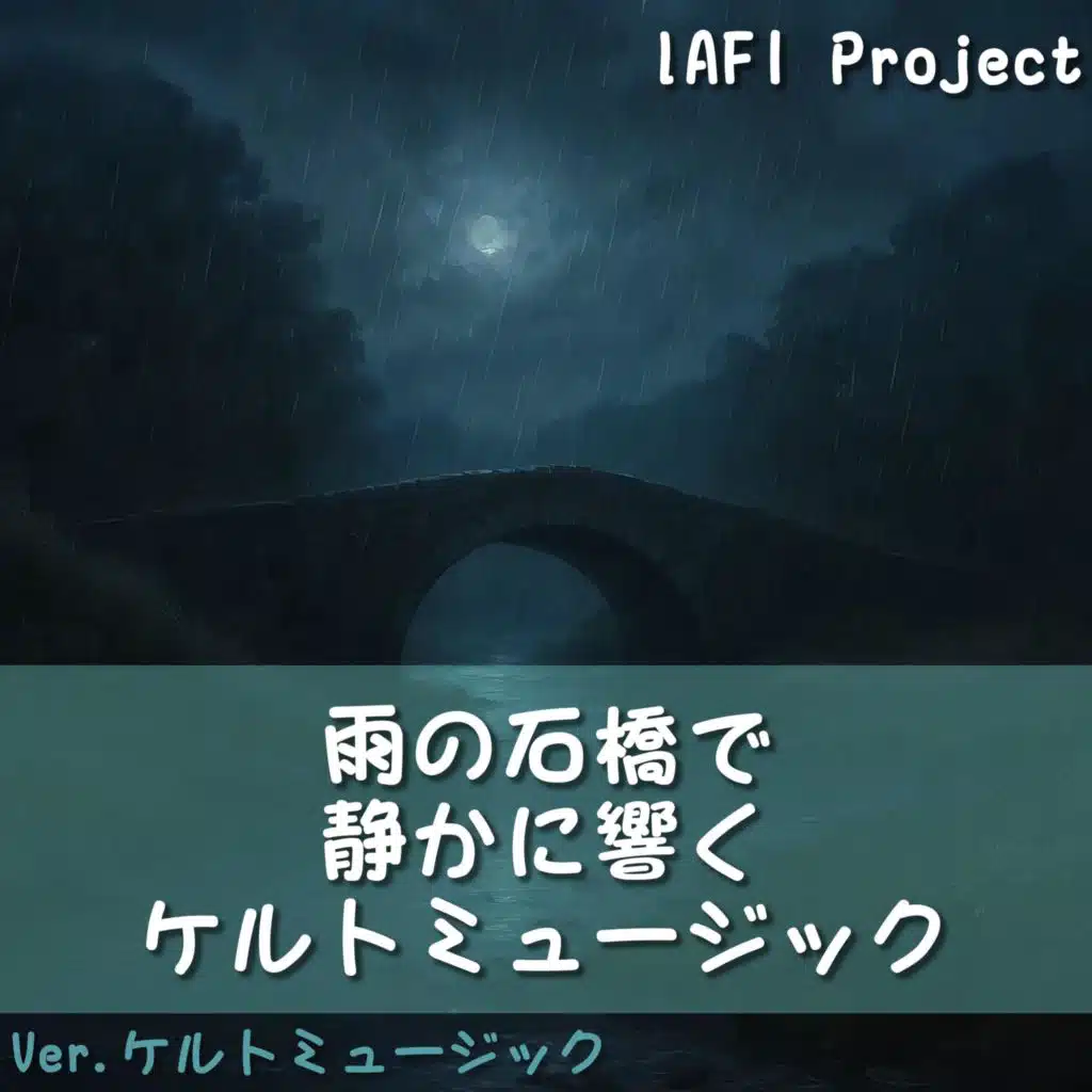 雨の石橋で静かに響くケルトミュージック