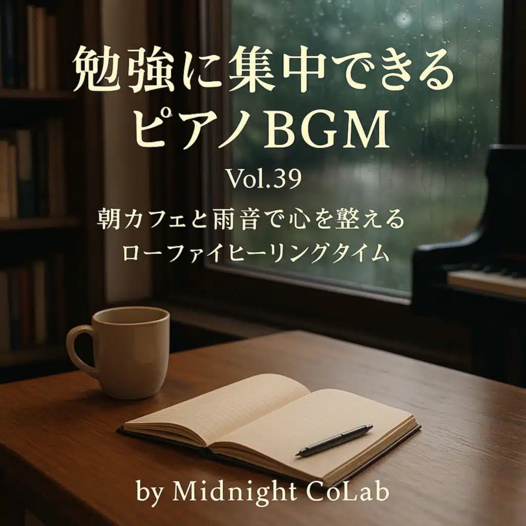 勉強に集中できるピアノBGM Vol.39 – 朝カフェと雨音で心を整えるローファイヒーリングタイム