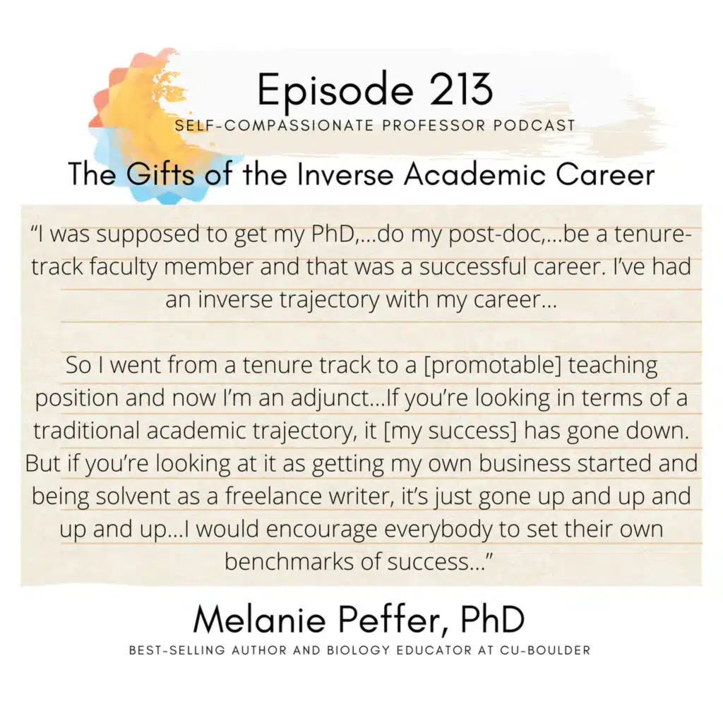 213. The gifts of the inverse academic career with Dr. Melanie Peffer