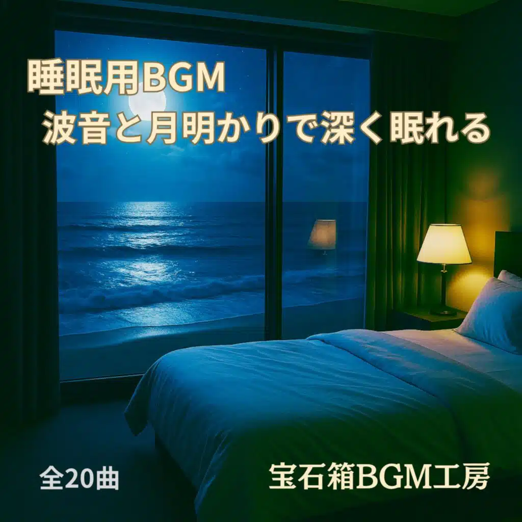 睡眠用BGM 波音と月明かりで深く眠れる
