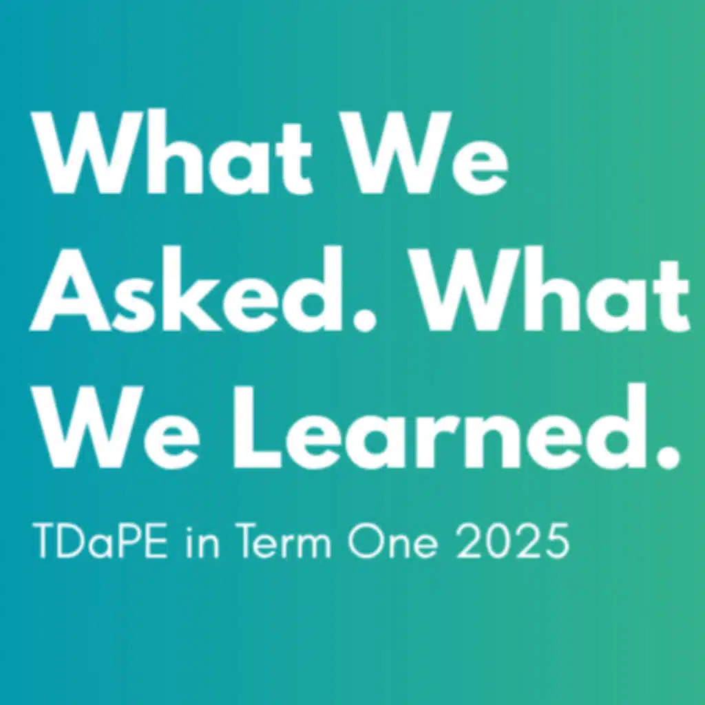What We Asked. What We Learned: TDaPE in Term One 2025