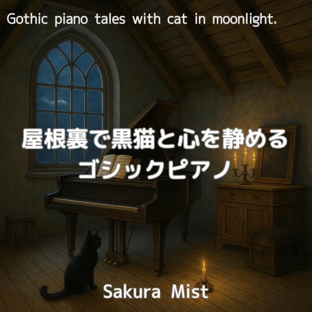 屋根裏で黒猫と心を静めるゴシックピアノ