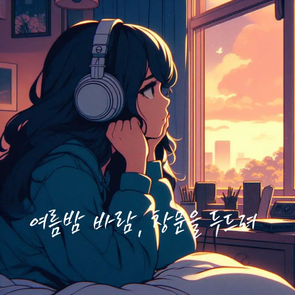 The summer night wind knocks on the window