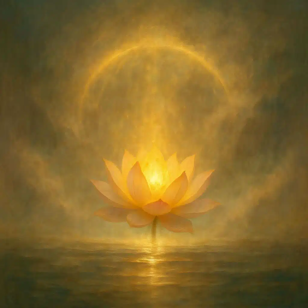 Illuminazione del cuore di loto