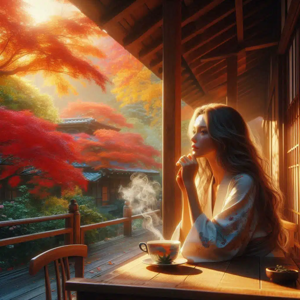 古民家カフェで紅葉を眺めながら聴くローファイBGM