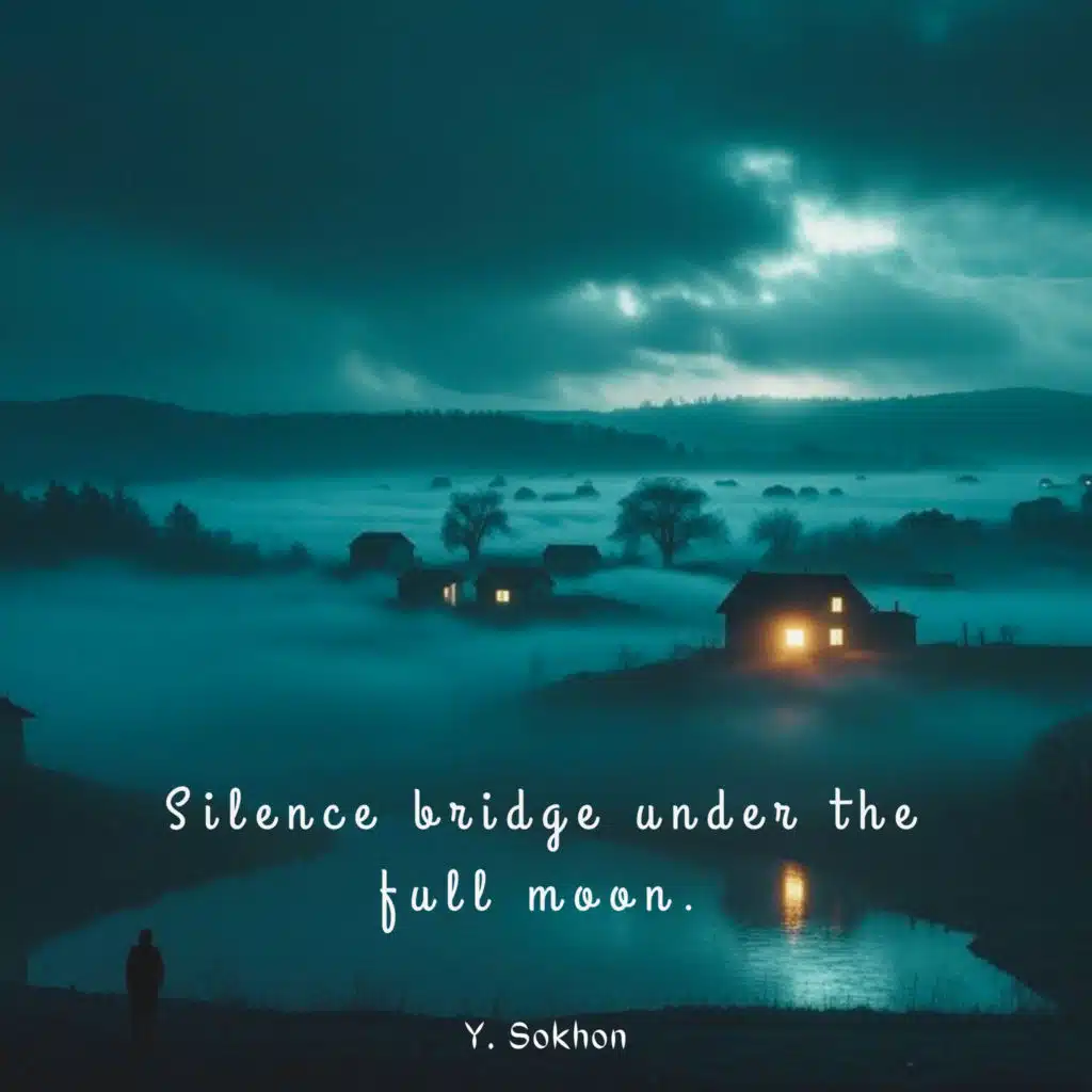 Silence Bridge Under the Full Moon
