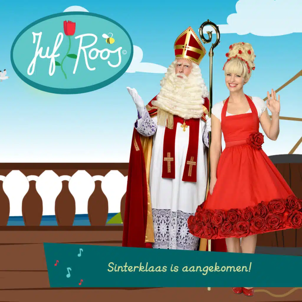 De Sint staat te zwaaien