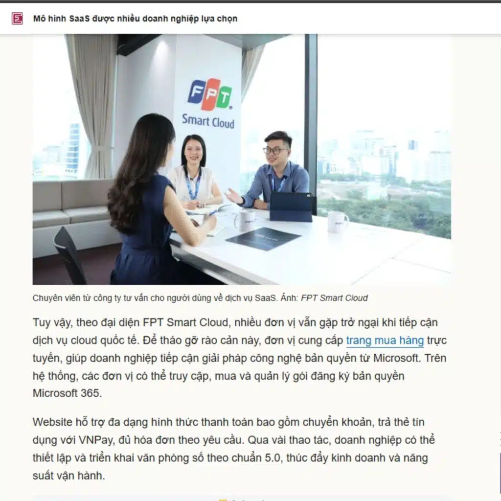 [BÁO VNEXPRESS] - MÔ HÌNH SAAS ĐƯỢC NHIỀU DOANH NGHIỆP LỰA CHỌN