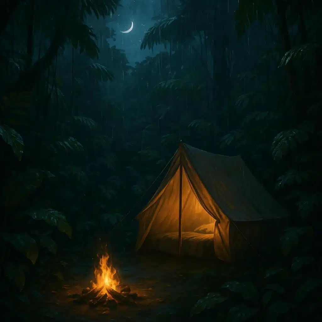Tropical Rainforest Ambience 🏕️🌙 nature sounds for sleep 8 hours, rain on leaves & cozy