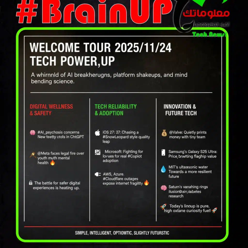 #BrainUp كبر دماغك اخبار التكنولوجيا اليوم 24 نوفمبر 2025
