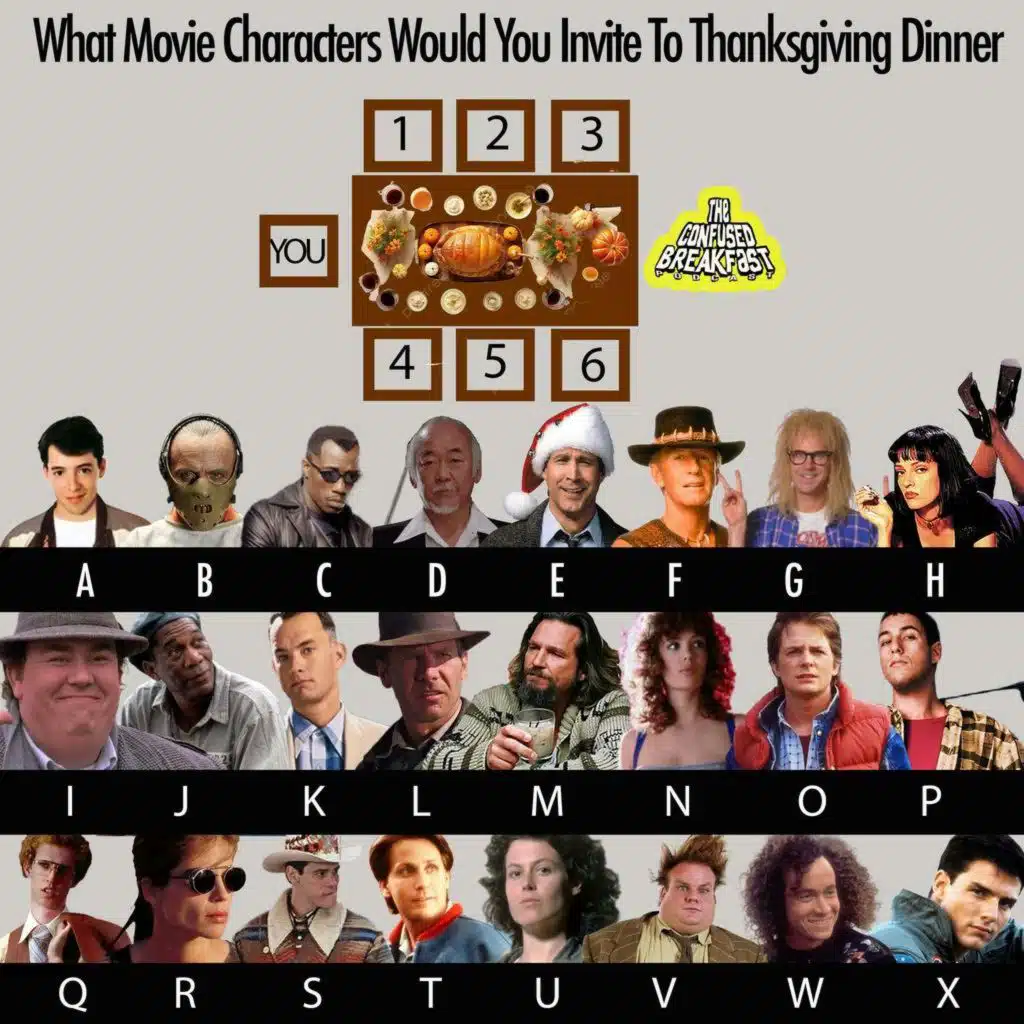 BRUNCH: What Movie Characters Would You Invite To Thanksgiving Dinner?