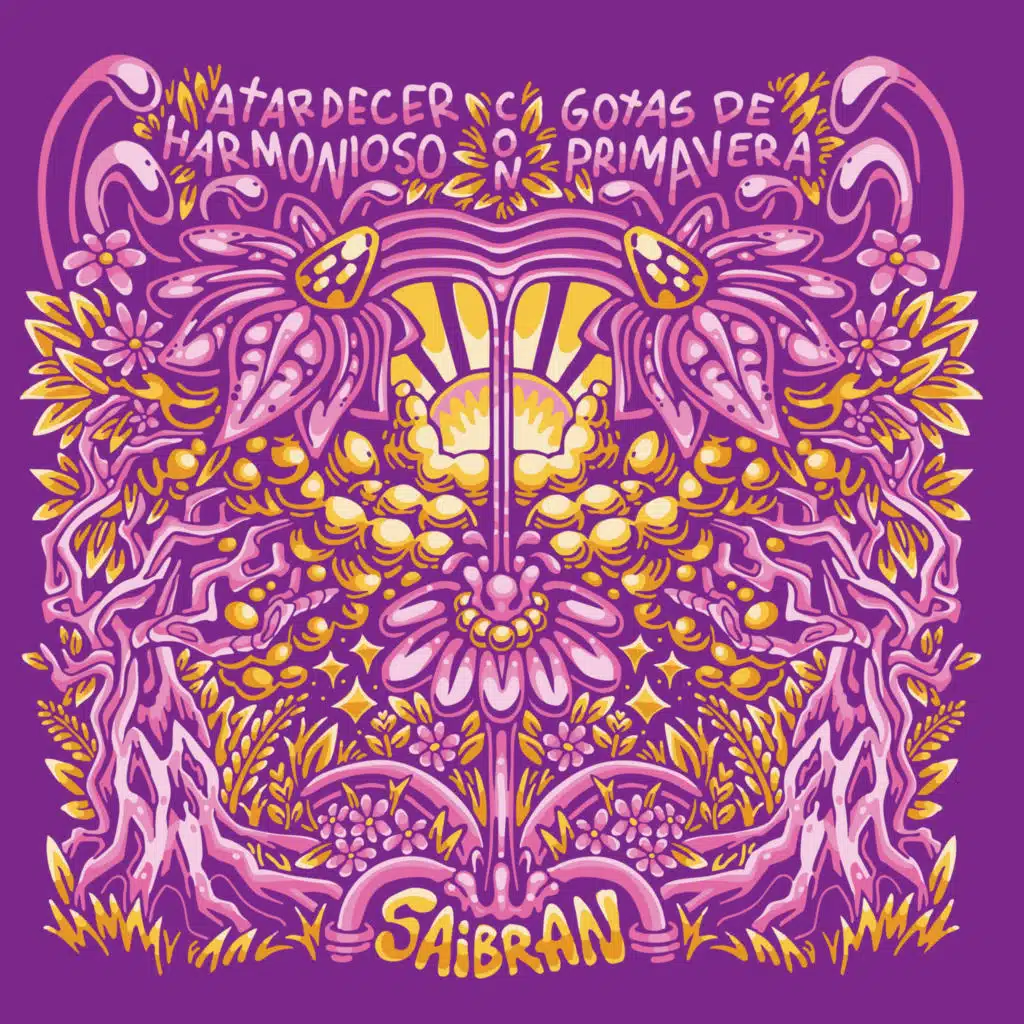 Atardecer harmonioso con gotas de primavera