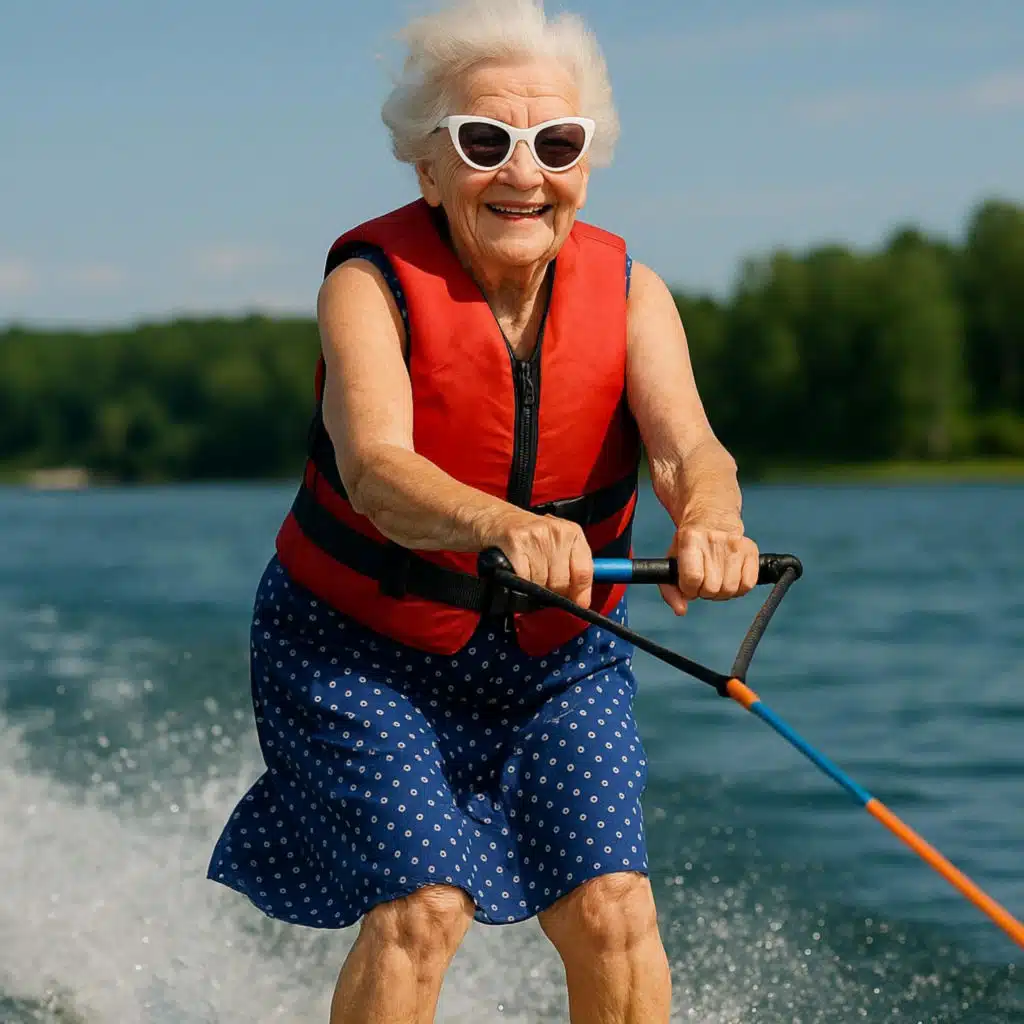 bestemor på vannski