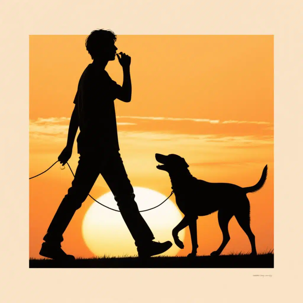 Walking with your dog while singing
