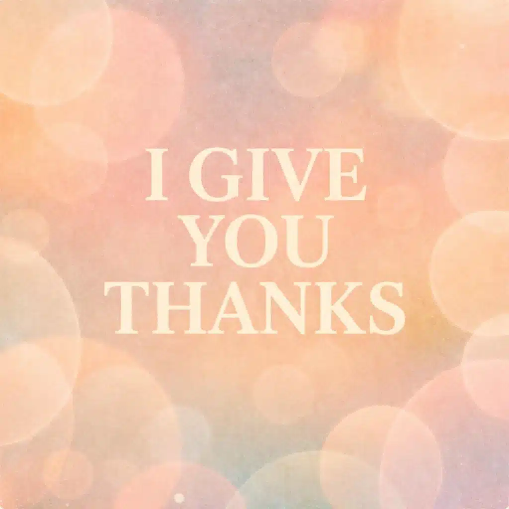I give You thanks