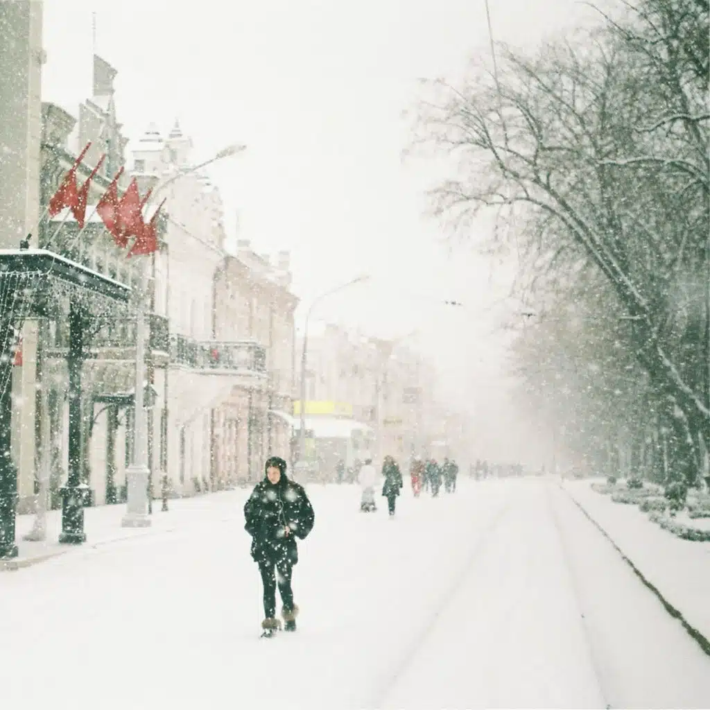 В городе зима