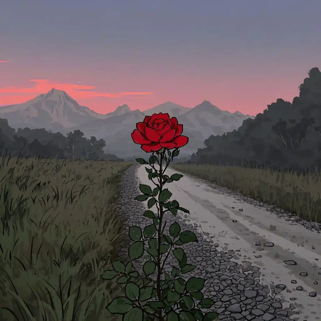 Roses in the rearview