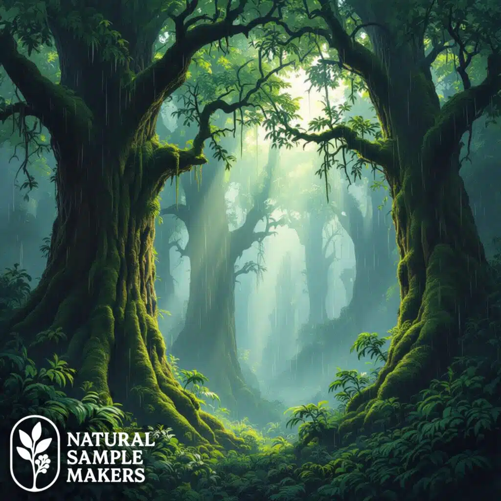 Forest Rain After Dark: Sleeping Beneath Leaves