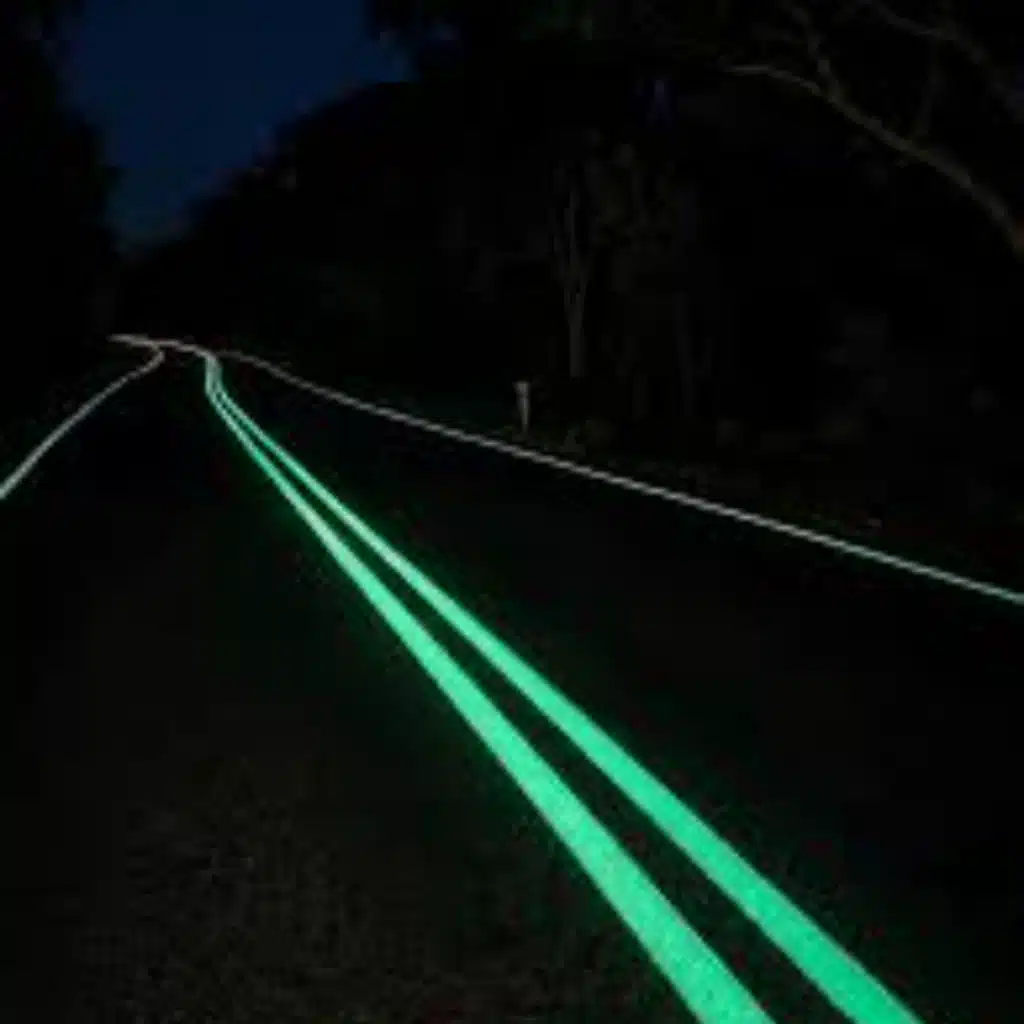 Some Australian roads glow after dark, because their lane lines can store sunlight and release it at night