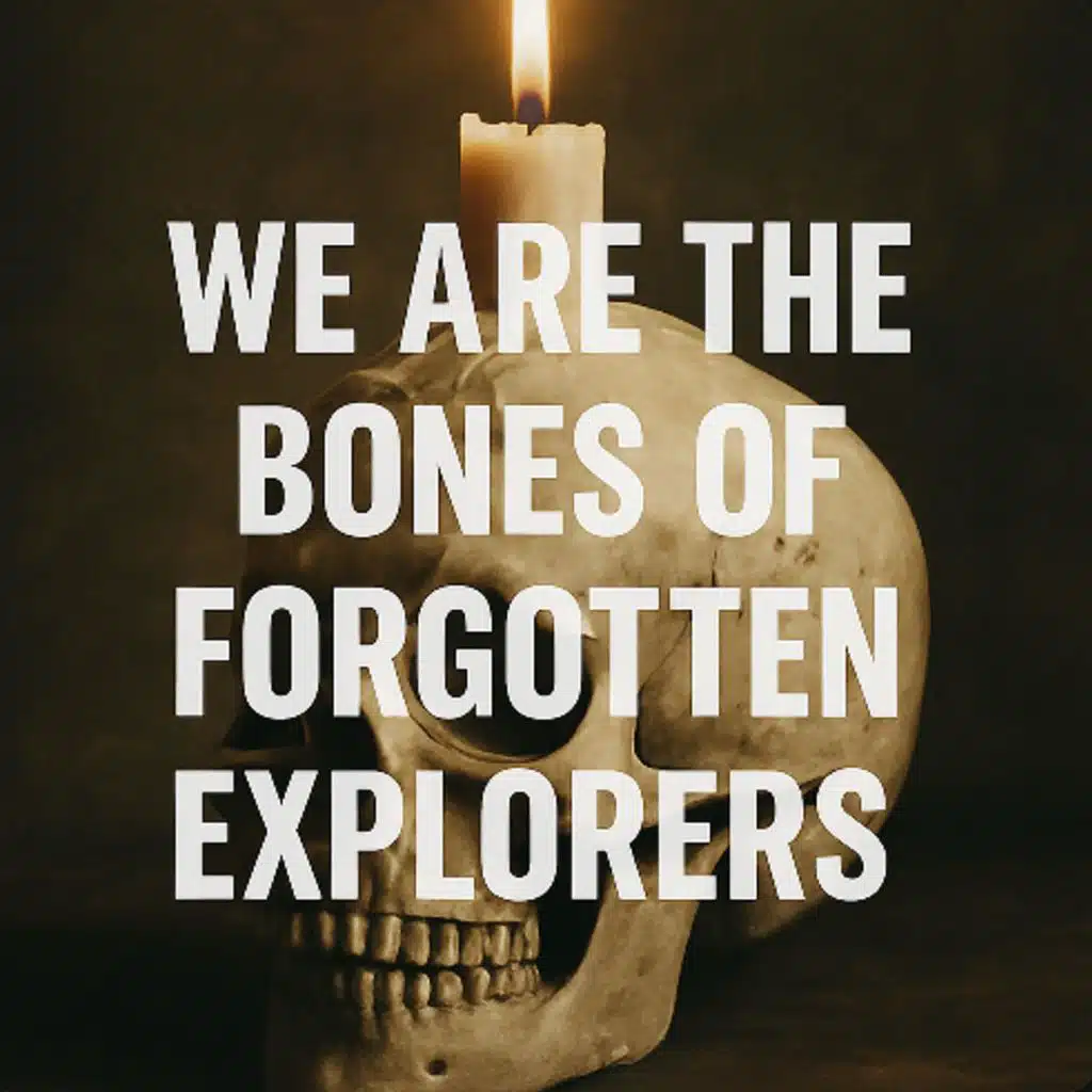 We are the bones of forgotten explorers