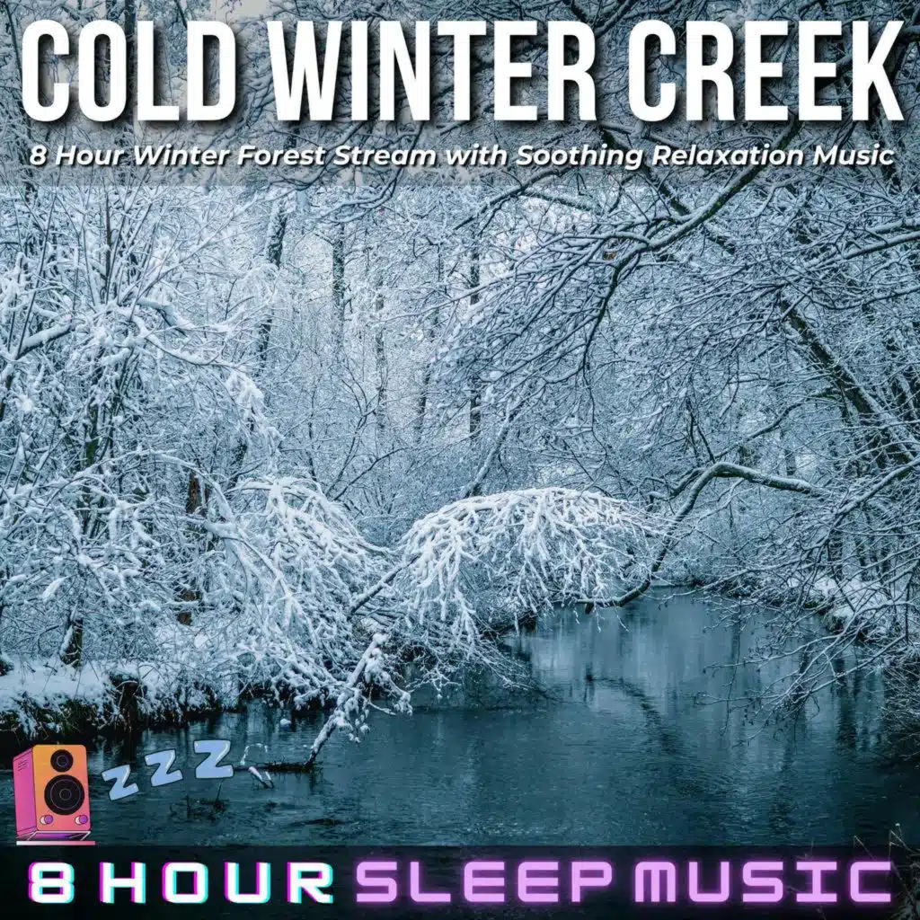 ❄️ Cold Winter Creek | 8 Hour Winter Forest Stream Ambience with Soothing Relaxation Music 🌲